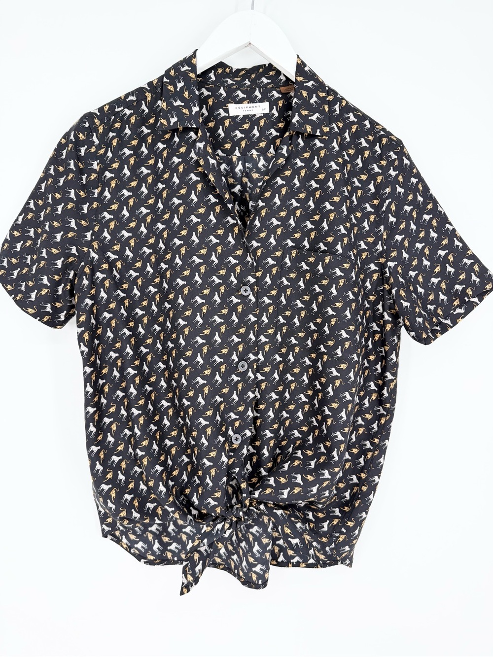 Equipment Cheetahs Print Novelty Button Down Collared